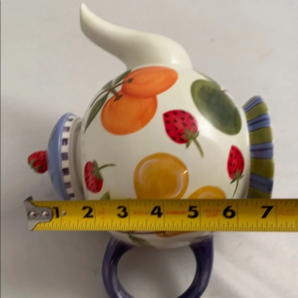 Zrike Fruit Medley multicolor ceramic tea pot